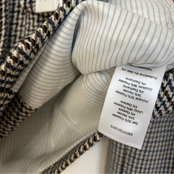 VERONICA BEARD Fulham Houndstooth Cropped Jacket in Black Multi Size 16 - Picture 8 of 10